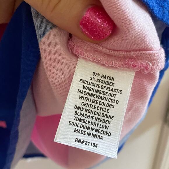 CROWN & IVY • Striped Bright Colorful Rainbow Bright Blouse Top - Picture 5 of 6